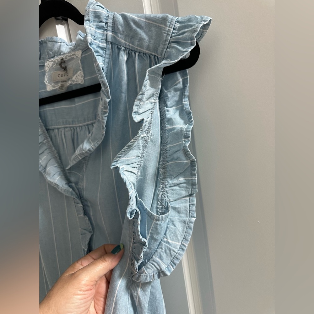 Cupio Light Blue Ruffle Blouse - Picture 5 of 9